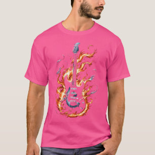 Electric Guitar With Flames T-Shirt
