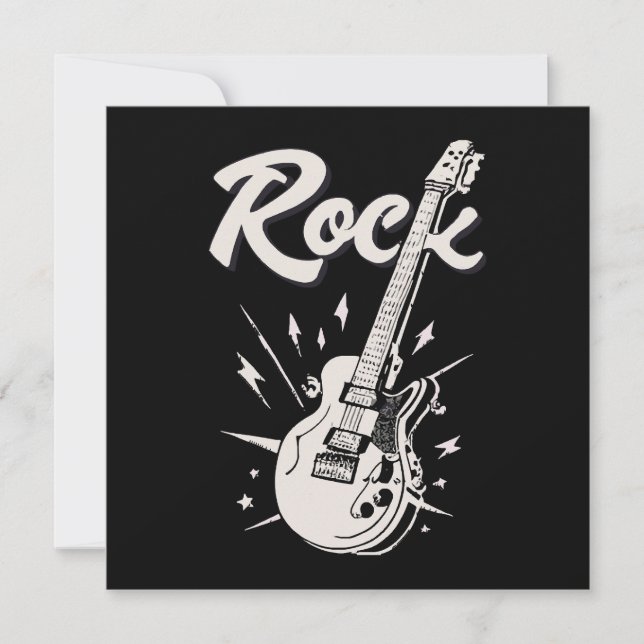 Electric guitar with rock word (Front)