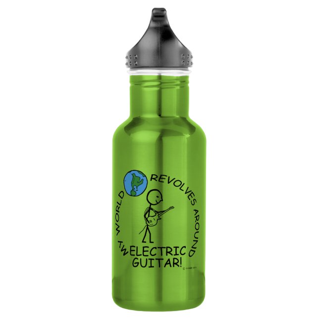 Electric Guitar - World Revolves Around 532 Ml Water Bottle (Right)