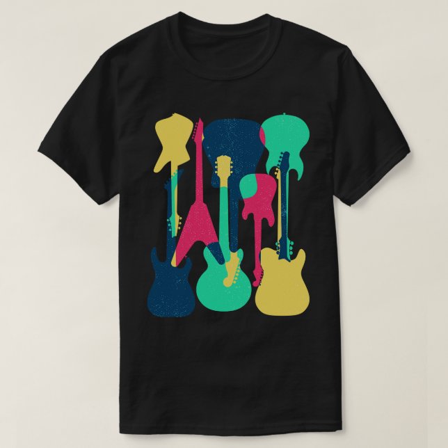 Electric Guitars Art T-Shirt (Design Front)