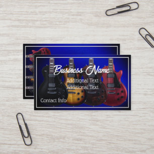 Electric Guitars Blue Business Card