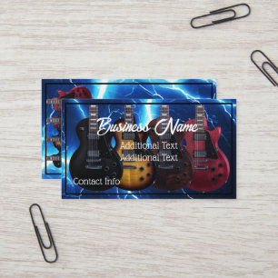 Electric Guitars Blue Lightning Business Card
