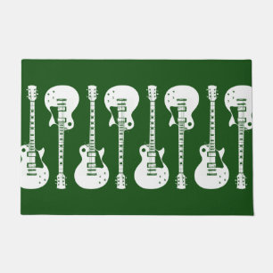 Electric Guitars Graphic in White Doormat