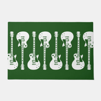 Electric Guitars Graphic in White Doormat