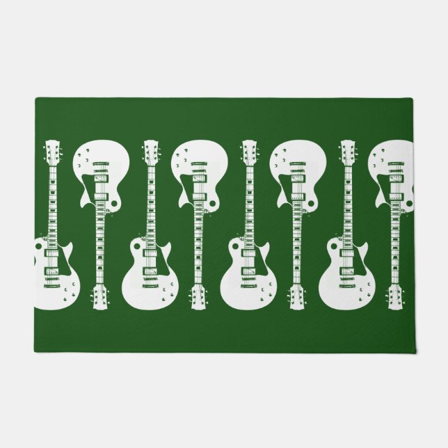 Electric Guitars Graphic in White Doormat (Front)
