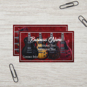 Electric Guitars Red Business Card
