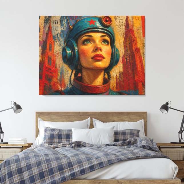 ELECTRIC HEARTBEAT-3 CANVAS PRINT (Insitu(Bedroom))