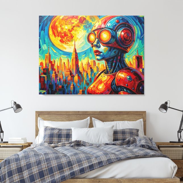ELECTRIC HEARTBEAT CANVAS PRINT (Insitu(Bedroom))