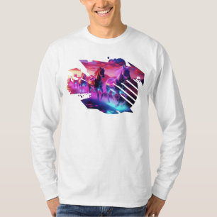 Electric Herd - Synthwave Horses v2 T-Shirt