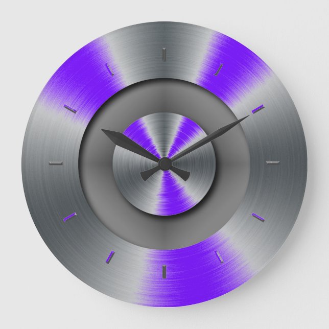 Electric Indigo Highlighted Colour Complementing Large Clock (Front)