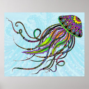 Electric Jellyfish Poster/Print Poster