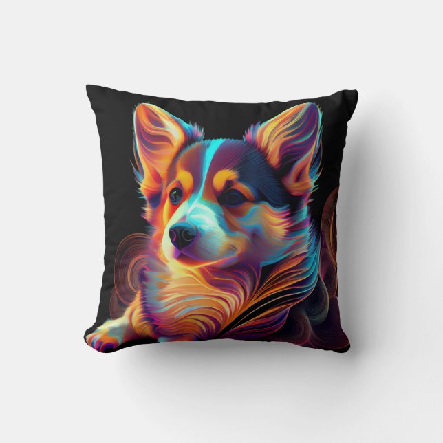"Electric Lady" Corgi Pillow (Front)