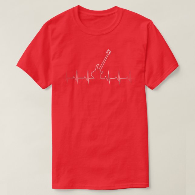 Electric lead GUITAR HEARTBEAT EKG  T-Shirt (Design Front)