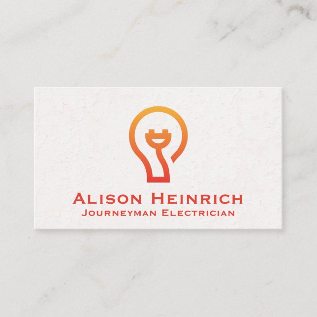 Electric Light Bulb Icon Business Card (Front)