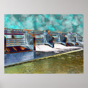 Electric Light Waterway Poster