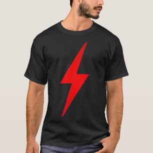 Electric Lightning Bolt Brush Stroke Graphic  Red  T-Shirt