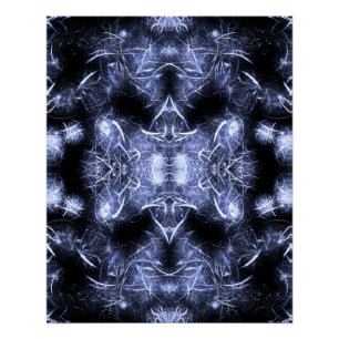 Electric Lightning Mandala Fractal Art Poster