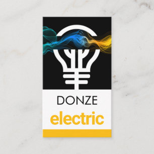 Electric Lightning Wave Powers Bulb Business Card