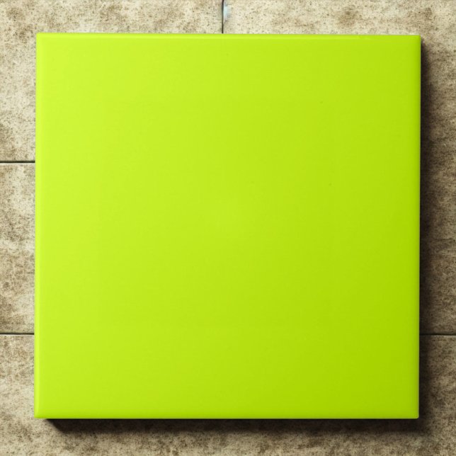 Electric Lime #ccff00 Bold Neon Green Accent Tile (Creator Uploaded)