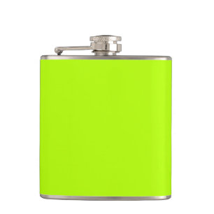 Electric Lime Green Accent Colour Decor Customise Hip Flask
