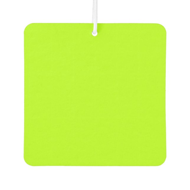 Electric Lime Green Accent Ready to Customise Car Air Freshener (Front)