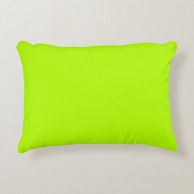 Electric Lime Green Accent Ready to Customise Decorative Cushion (Front)