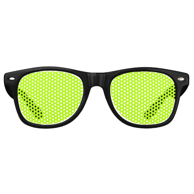 Electric Lime Green Colour Decor Ready to Customis Retro Sunglasses (Front)