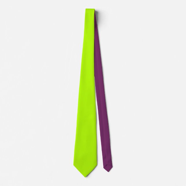 Electric Lime Green Colour Decor Ready to Customis Tie (Front)
