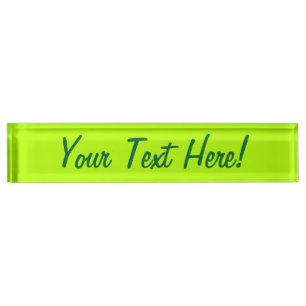 Electric Lime Green Colour Decor Ready to Nameplate