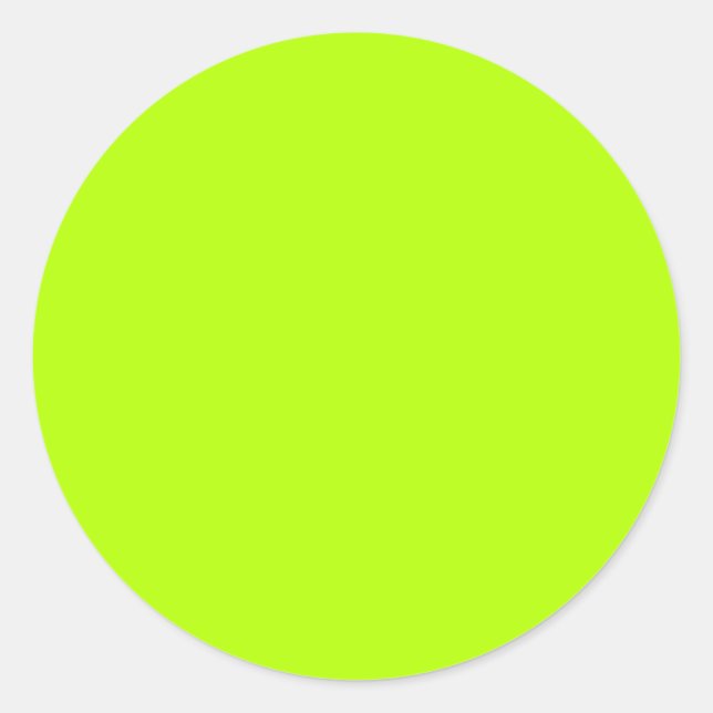 Electric Lime Green Colour Ready to Customise Classic Round Sticker (Front)
