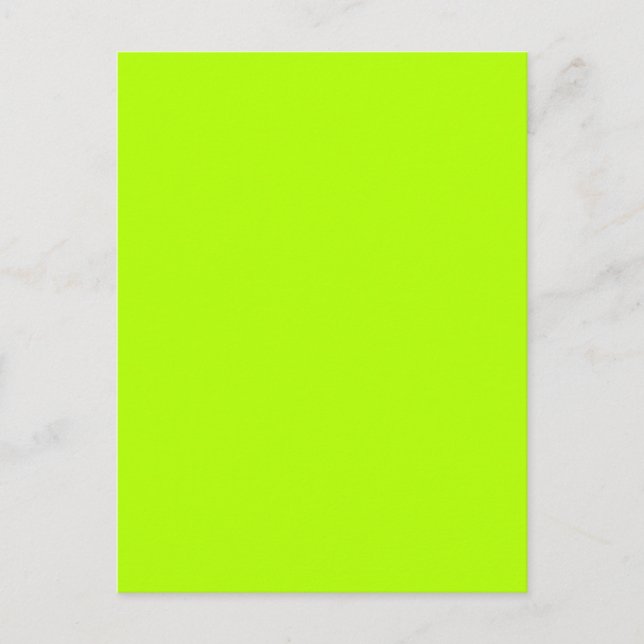 Electric Lime Green Colour Ready to Customise Postcard (Front)