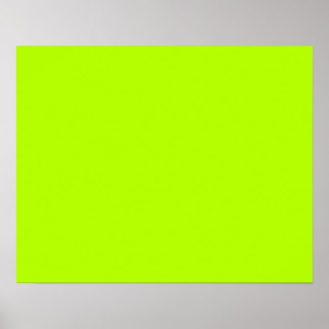 Electric Lime Green Colour Ready to Customise Poster (Front)