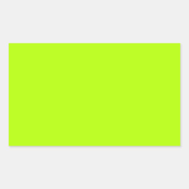 Electric Lime Green Colour Ready to Customise Rectangular Sticker (Front)