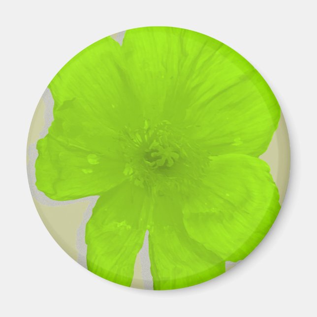 Electric Lime/ PopArt Flower Magnet (Front)