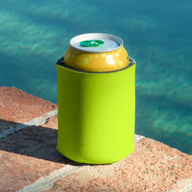 Electric Lime Solid Colour Can Cooler (In Situ Pool)