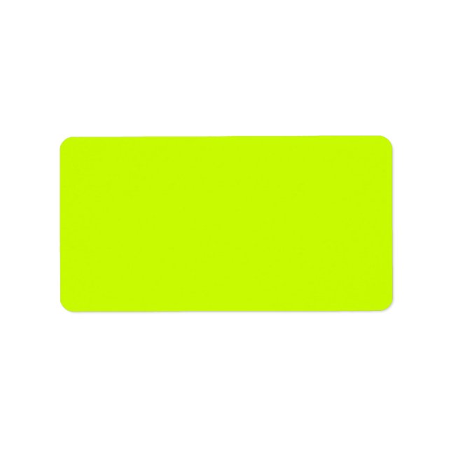Electric Lime Solid Colour Label (Front)