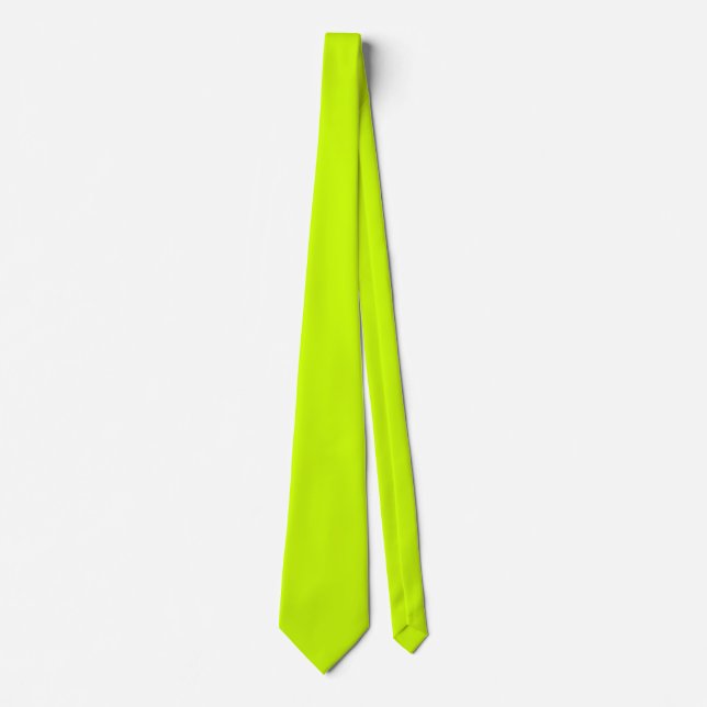 Electric Lime Solid Colour Tie (Front)