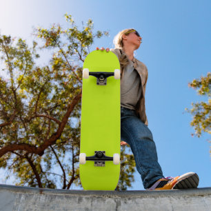 Electric Lime Solid Plain Colour  Skateboard