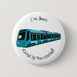 Electric locomotive cartoon illustration 6 cm round badge