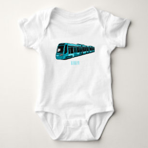 Electric locomotive cartoon illustration baby bodysuit