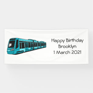 Electric locomotive cartoon illustration banner