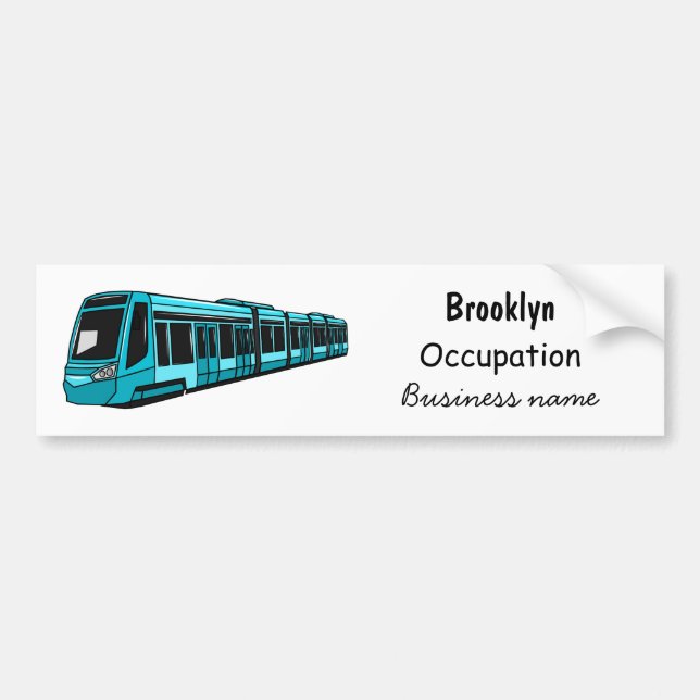 Electric locomotive cartoon illustration bumper sticker (Front)