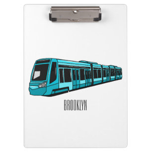 Electric locomotive cartoon illustration clipboard