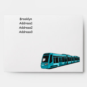 Electric locomotive cartoon illustration envelope