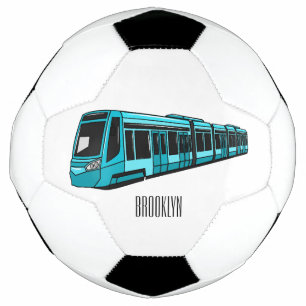 Electric locomotive cartoon illustration football