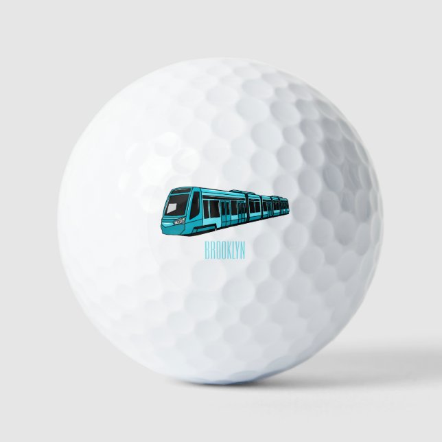 Electric locomotive cartoon illustration golf balls (Front)