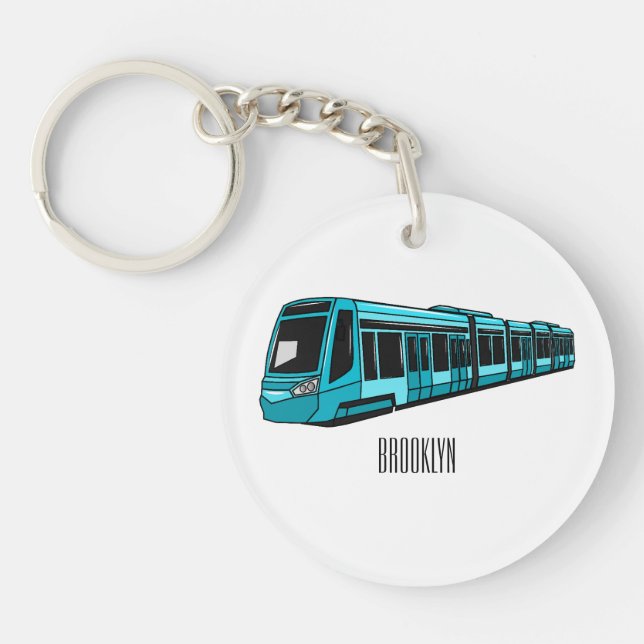 Electric locomotive cartoon illustration key ring (Front)