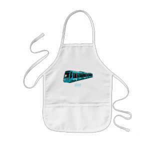 Electric locomotive cartoon illustration kids apron