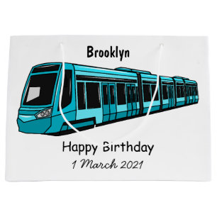 Electric locomotive cartoon illustration large gift bag
