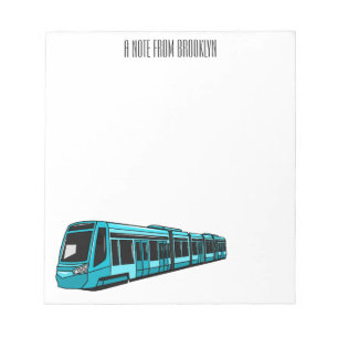 Electric locomotive cartoon illustration notepad